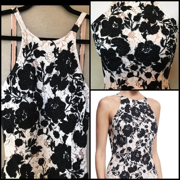 Jovani Floral Black & White Formal Gown NEW sz 2 - Picture 2 of 7